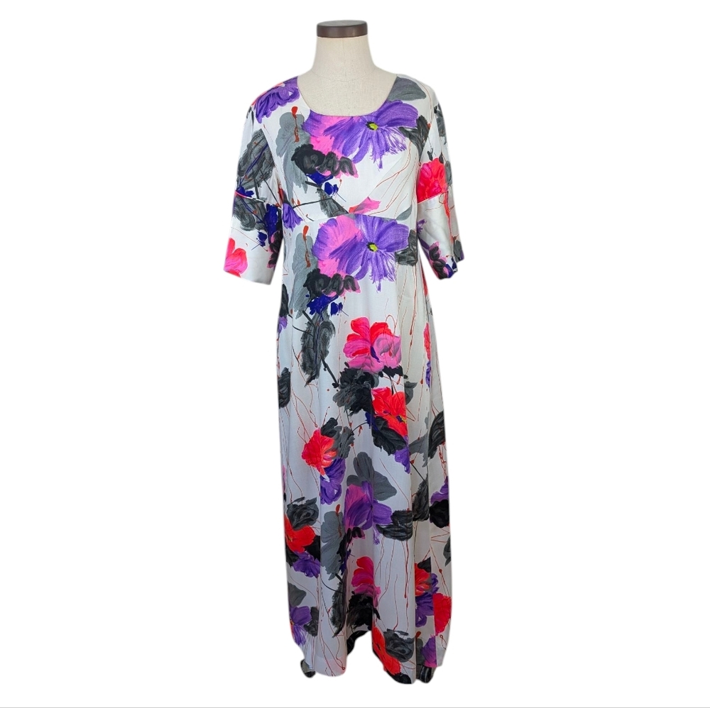 Vintage Tropicana Hawaii Tropical Floral Maxi Dress. Medium. - See Measurements